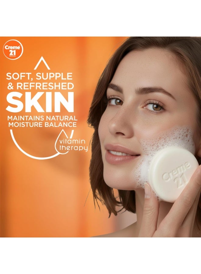 Creme 21 Aqua Soft Moisturising Cream Soap | Natural Cleanser | No Sulfates, No Parabens | With Pro-Vitamin B5 & Rose Water | For Normal Skin | Gentle Hydration | Pack of 3 (125 g Each) - Image 4